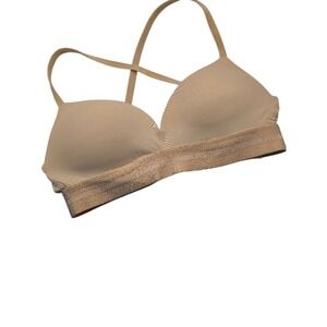 PINK Victoria's Secret Bralette Padded‎ Wireless Beige Bra
